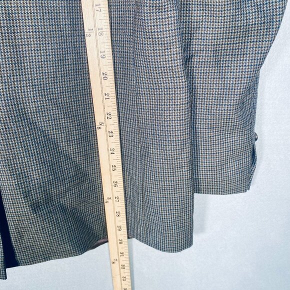 Lauren Ralph Lauren Blazer Mens 42R Brown Blue Wool Houndstooth Sport Coat - Picture 12 of 14